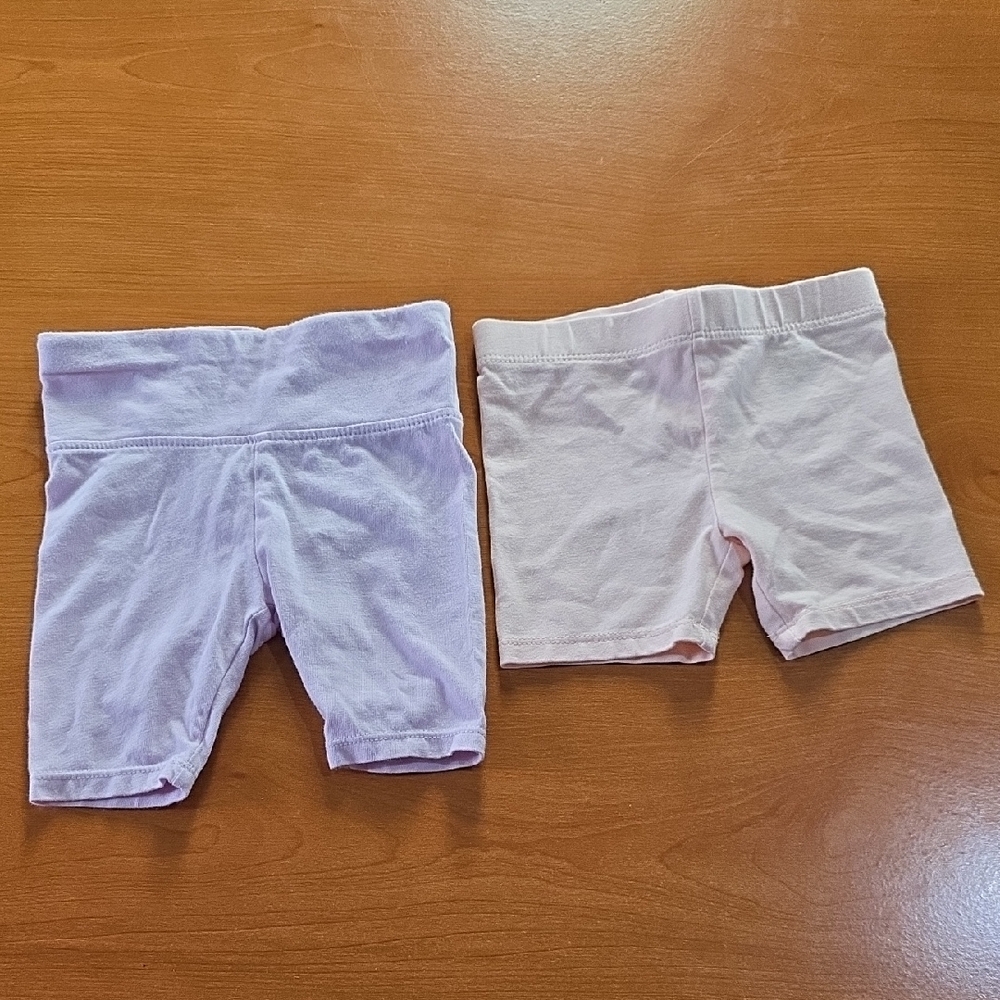 Kids Soft Biker Shorts - Light Pink and Light Purple